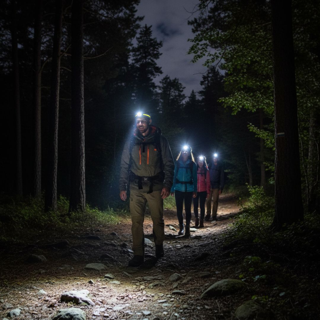 Lampe frontale LED 1000 lumens avec mode lumière rouge