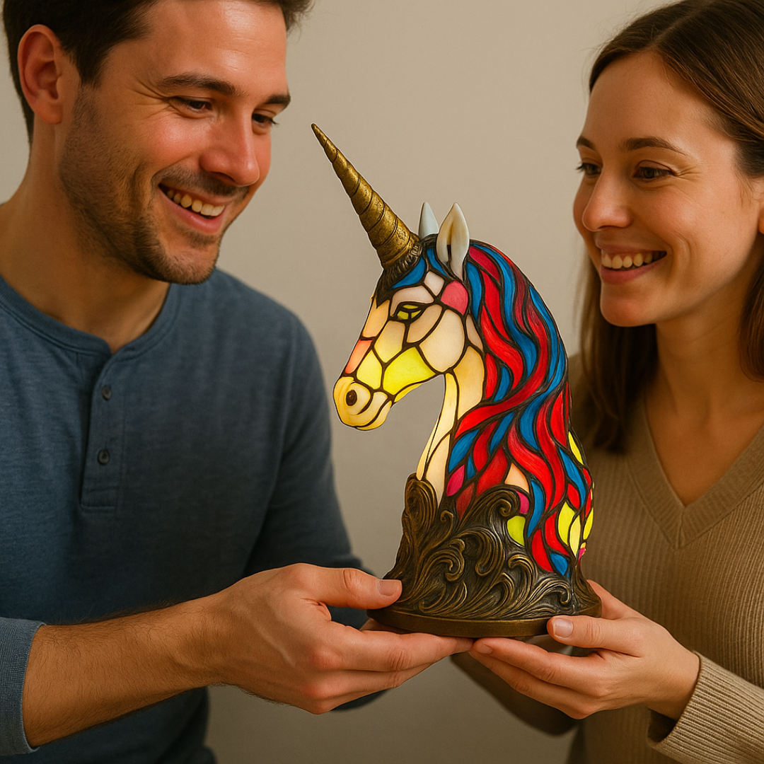 Lampe licorne lumineuse artisanale