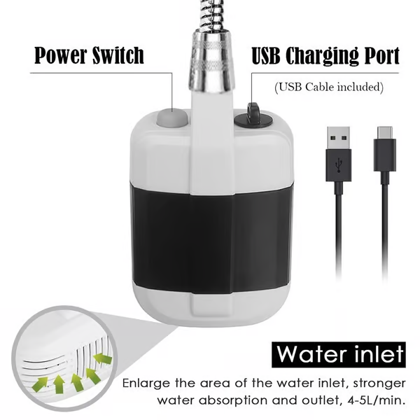 🛀 Vente chaude 50% de réduction💦 Douche portable pour camping avec pompe à eau
