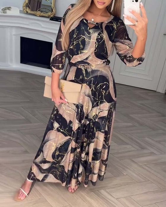 Luciana   -  abito in chiffon stampato