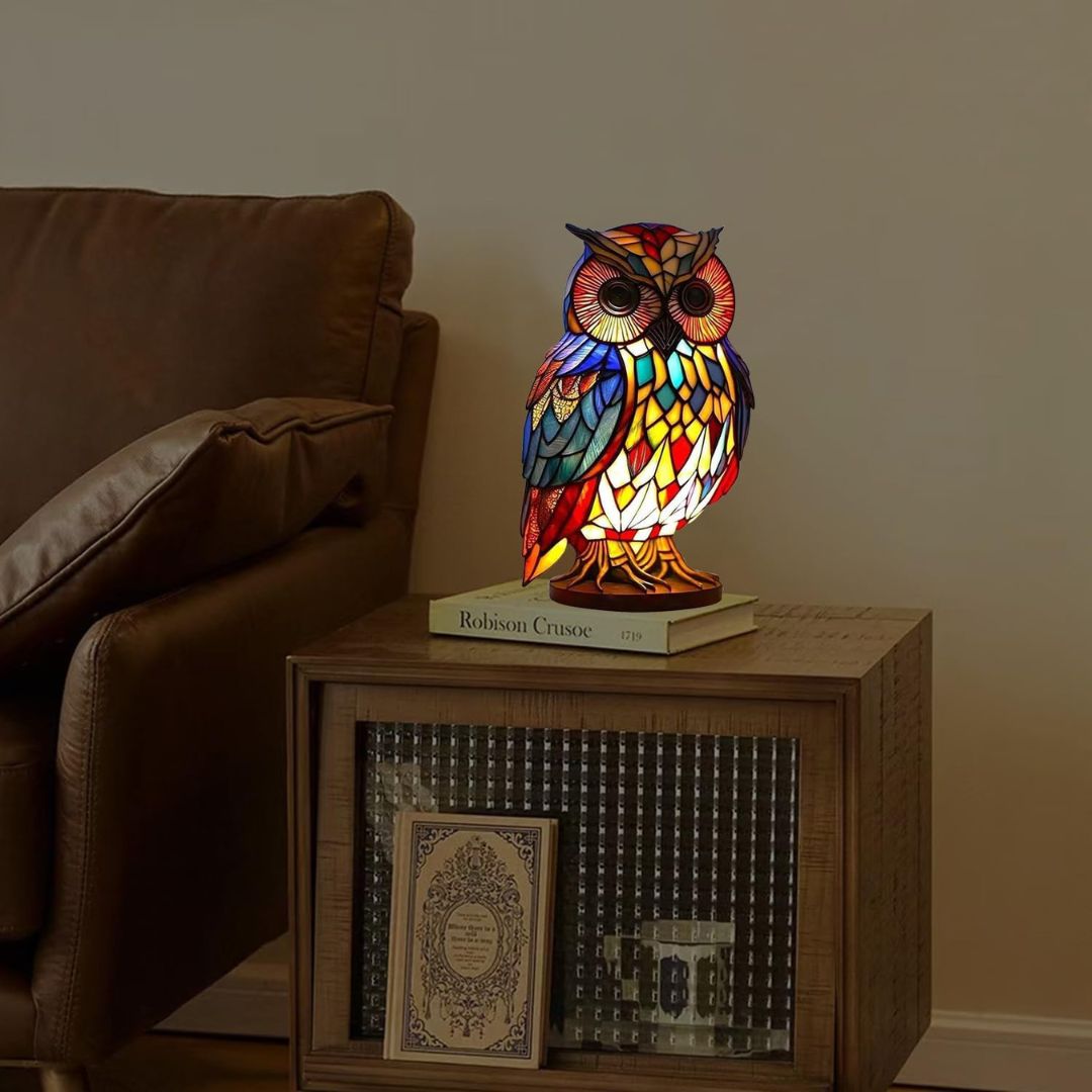 Lampe hibou lumineuse artisanale