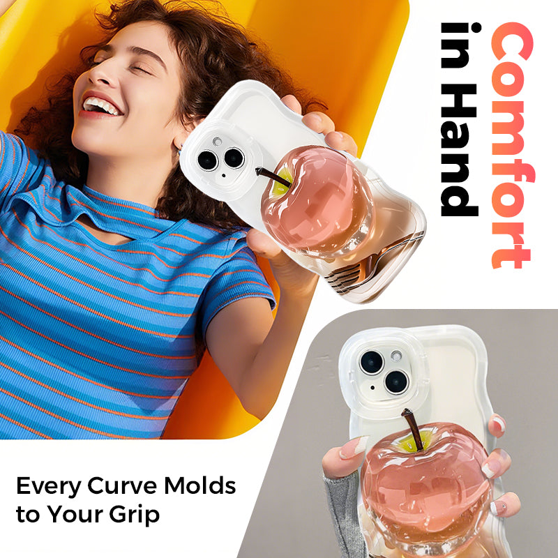 Coque transparente avec motif de pommes pour iPhone