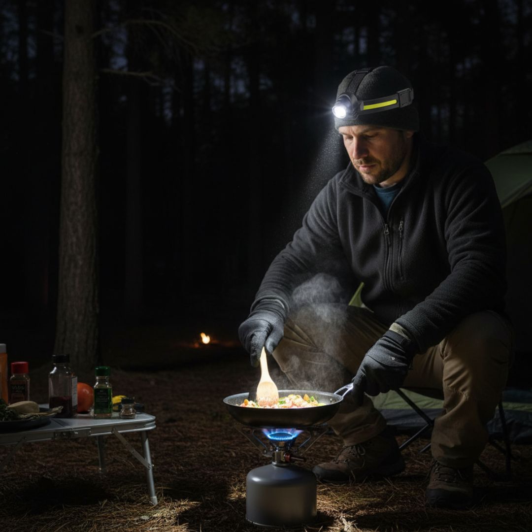 Lampe frontale LED 1000 lumens avec mode lumière rouge