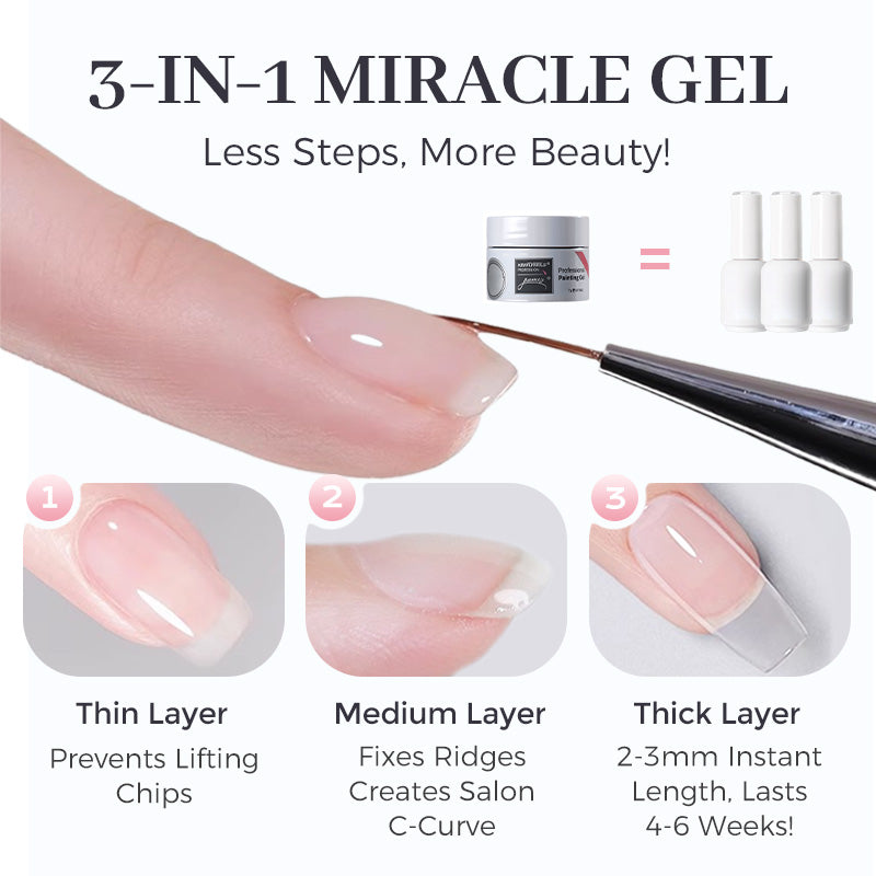 Gel Base Constructeur 3-en-1 Multiusage à Haute Transparence