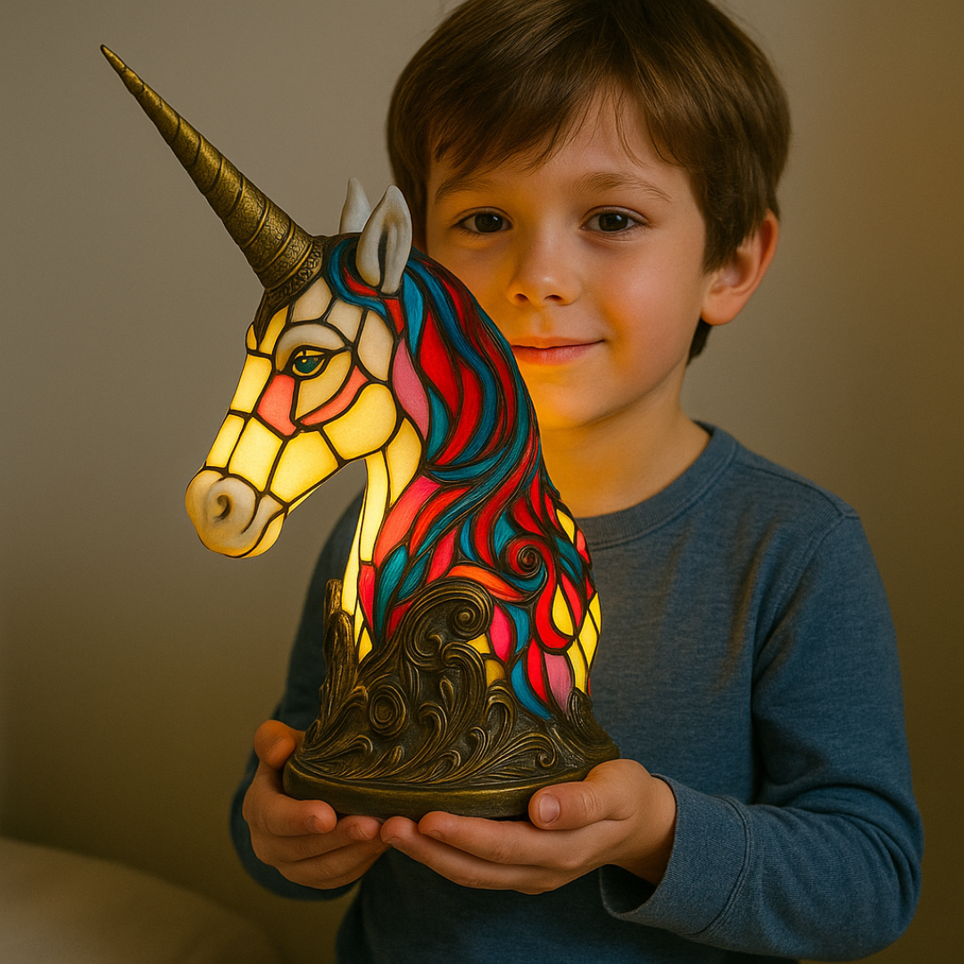Lampe licorne lumineuse artisanale