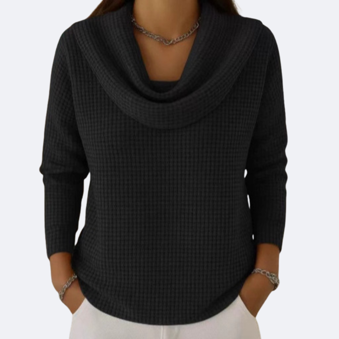 LIVIA - Pull Col Morbide Thermique Effet Waffle