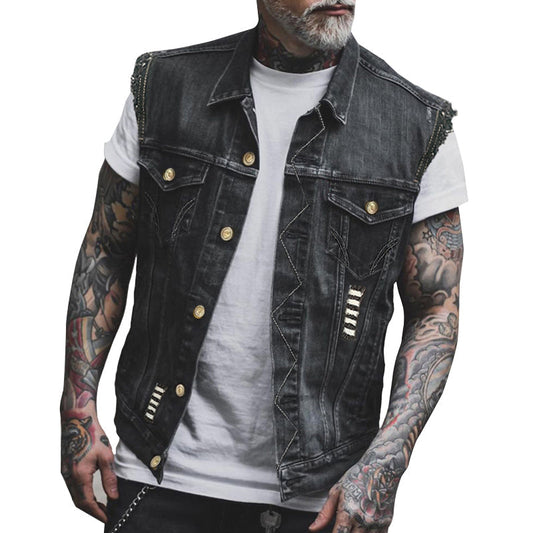 Gilet in denim da uomo