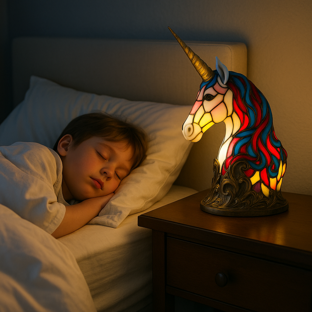 Lampe licorne lumineuse artisanale