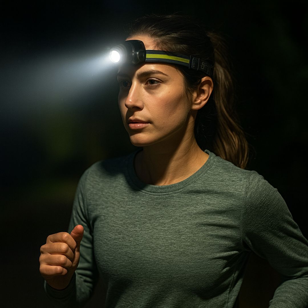 Lampe frontale LED 1000 lumens avec mode lumière rouge