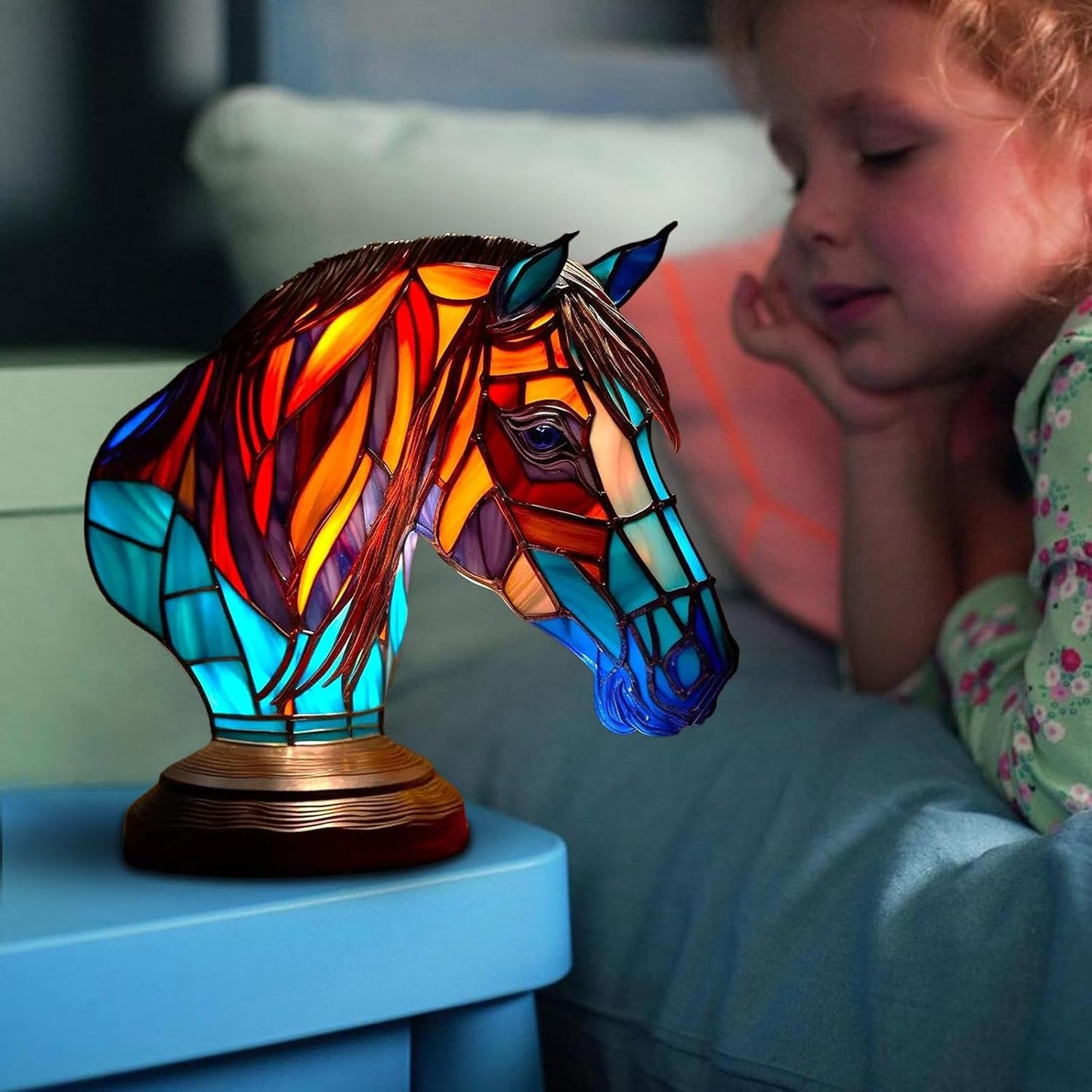 Lampe cheval lumineuse artisanale