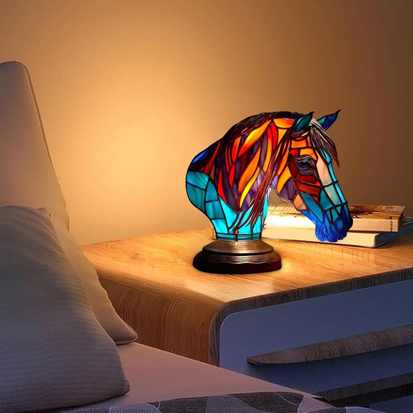 Lampe cheval lumineuse artisanale