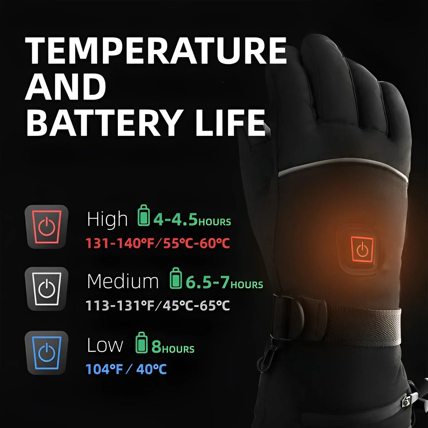 nordivo – Gants chauffants rechargeables