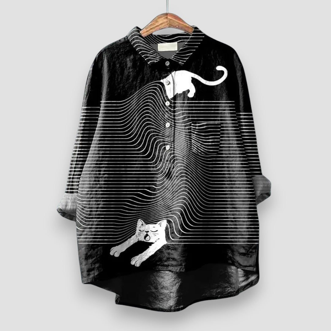 Beatrice - camicia stampa canina