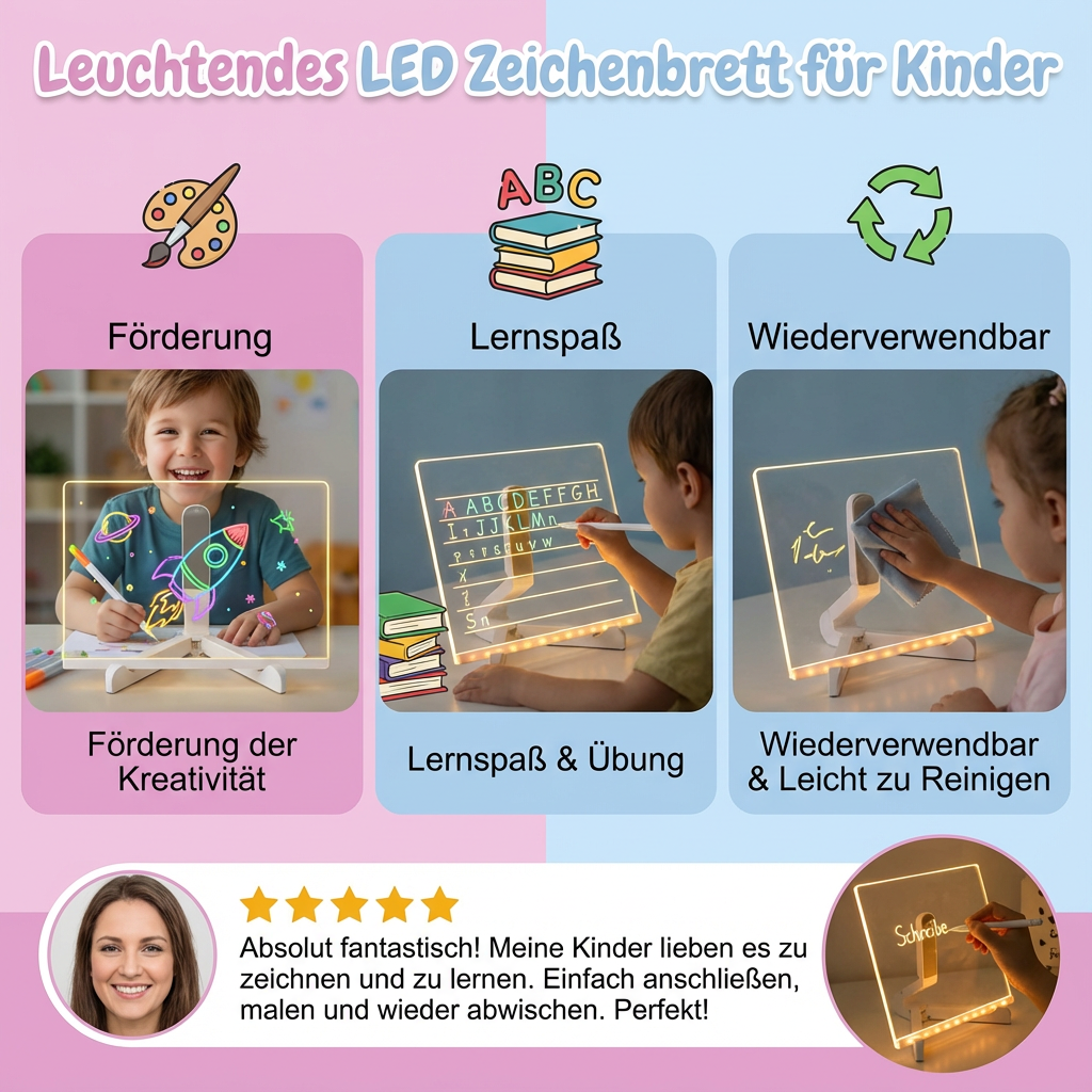 Lavagna luminosa LED per disegno bambini