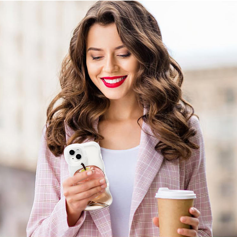 Coque transparente avec motif de pommes pour iPhone