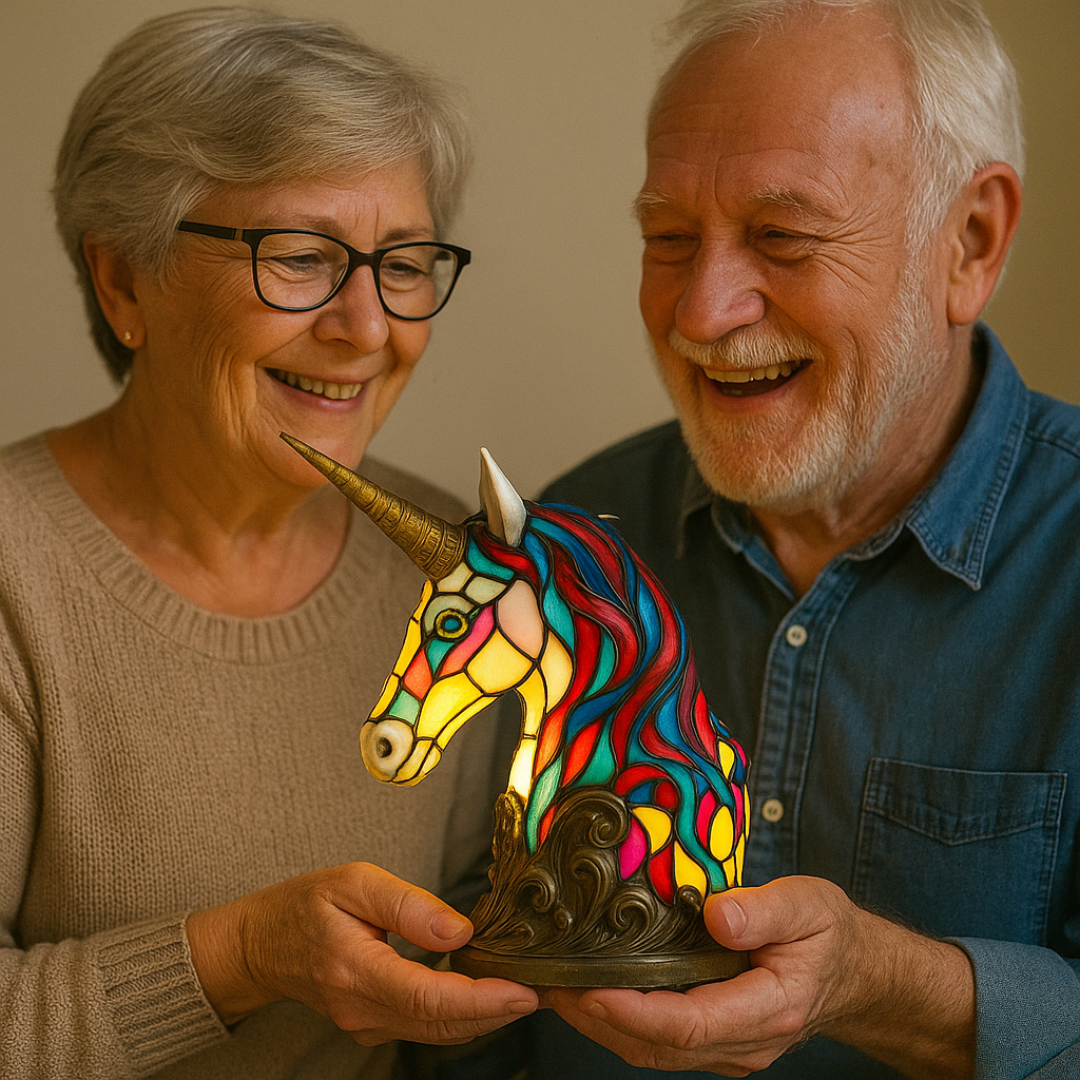 Lampe licorne lumineuse artisanale