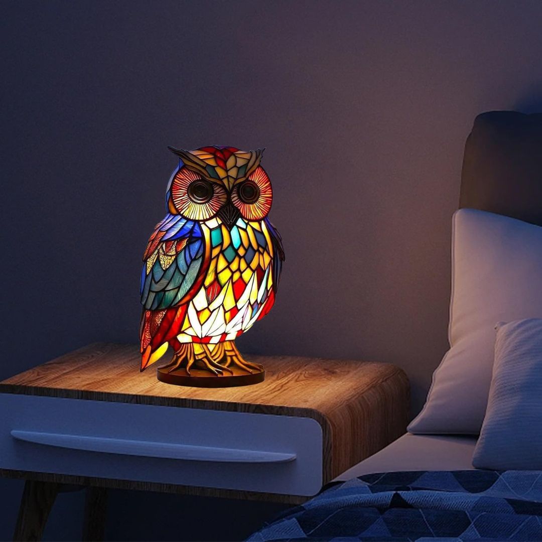 Lampe hibou lumineuse artisanale