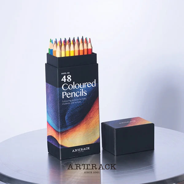 Ensemble de 48 crayons de couleur, feutres à l'huile colorés