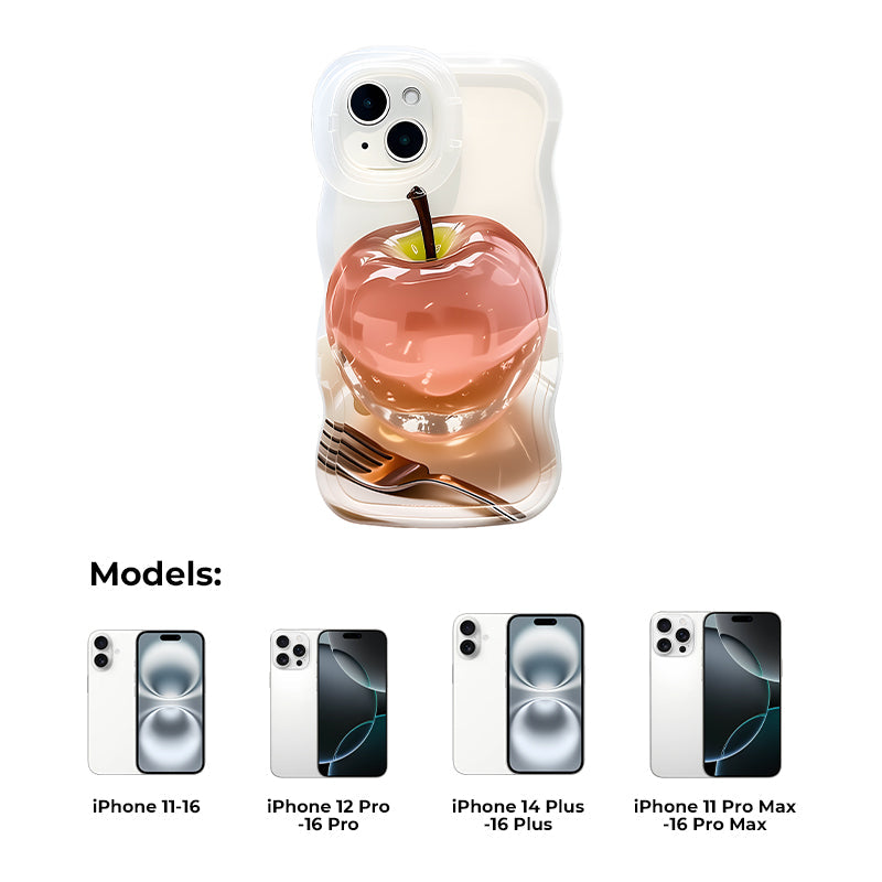 Coque transparente avec motif de pommes pour iPhone