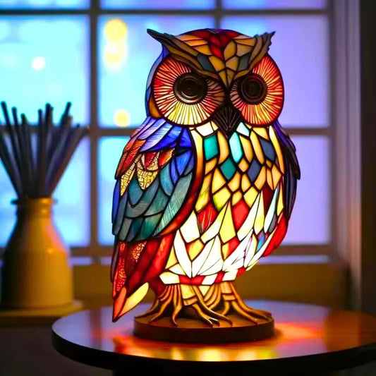 Lampada gufo luminosa artigianale