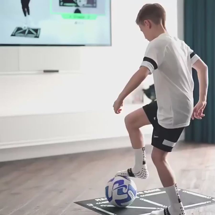 Tapis d'entraînement de football avec guide vidéo