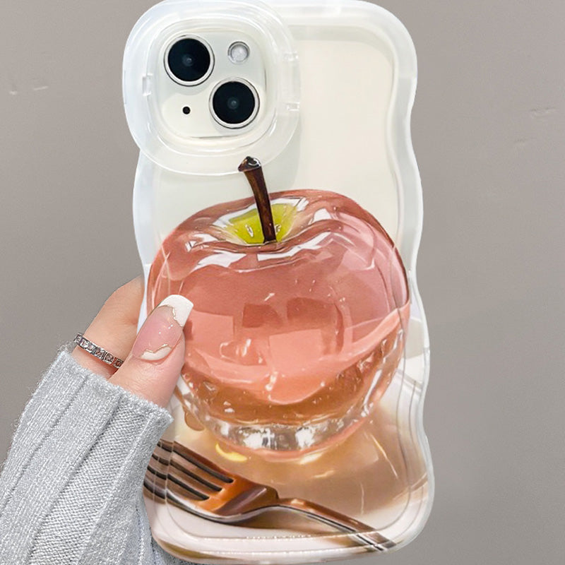 Coque transparente avec motif de pommes pour iPhone