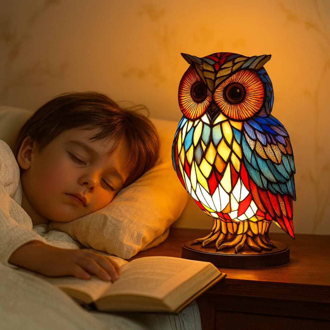 Lampe hibou lumineuse artisanale