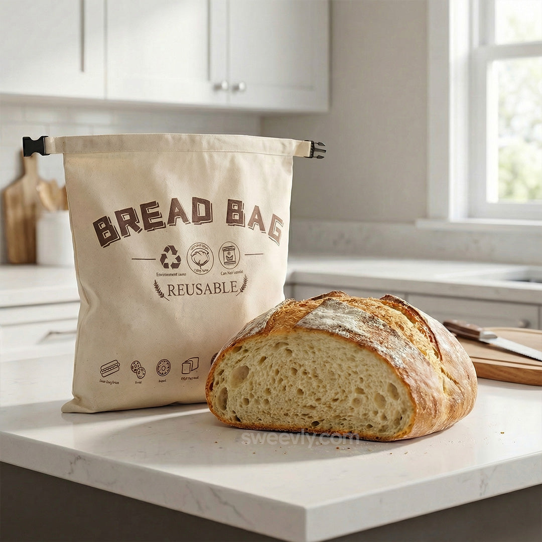 Sacchetto per pane riutilizzabile in cotone biologico con cera d’api