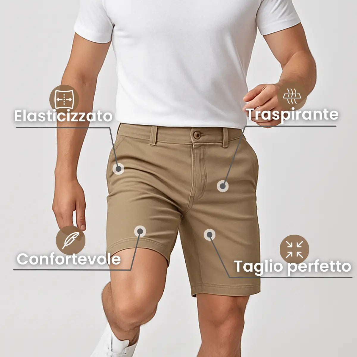 Shorts en coton élastique MorphoFit™