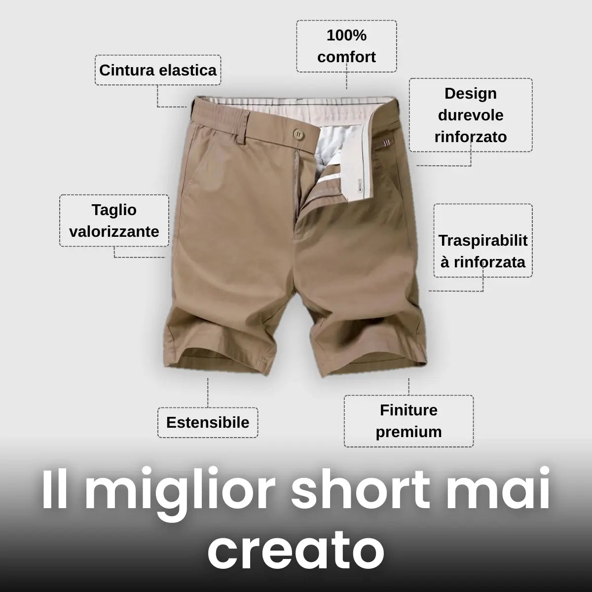 Shorts en coton élastique MorphoFit™