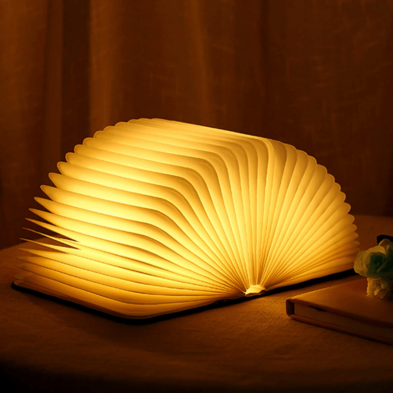 Lampe de table pliante en bois LED
