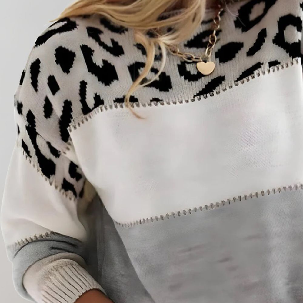 Charlene – Pull Décontracté à Motif Léopard