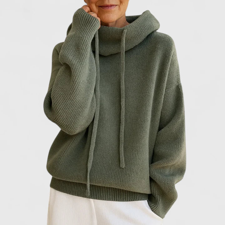 Marie | Pull Cozy avec Col Col Montant et Capuche