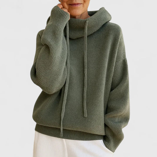 Marie | Pull Cozy avec Col Col Montant et Capuche