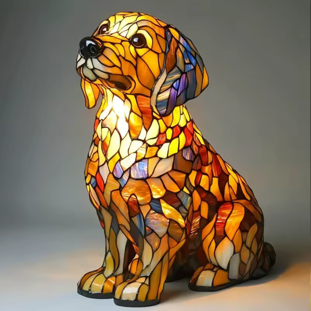 Lampe chien lumineuse artisanale