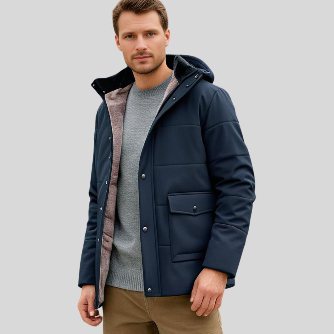 ThermoMax – Veste d'hiver matelassée à capuche pour homme