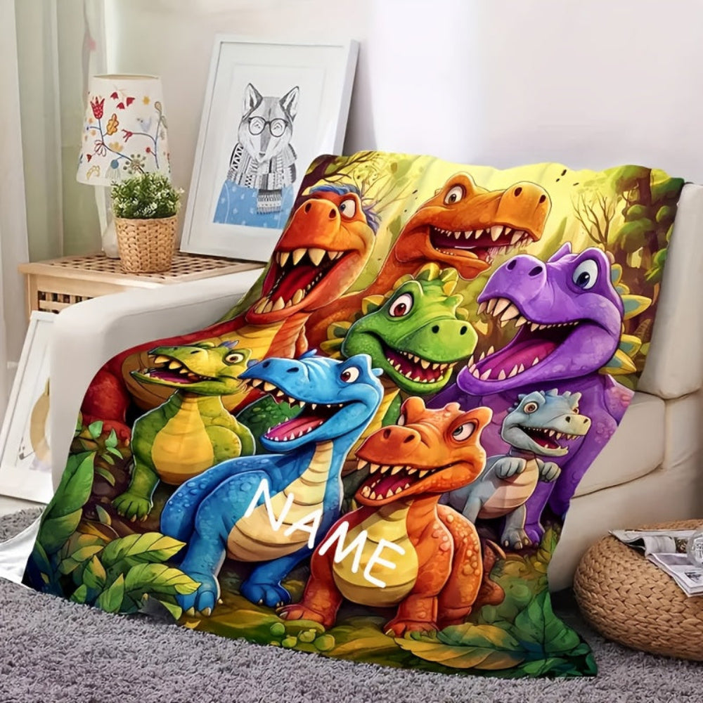Couverture personnalisée pour enfants avec dinosaure
