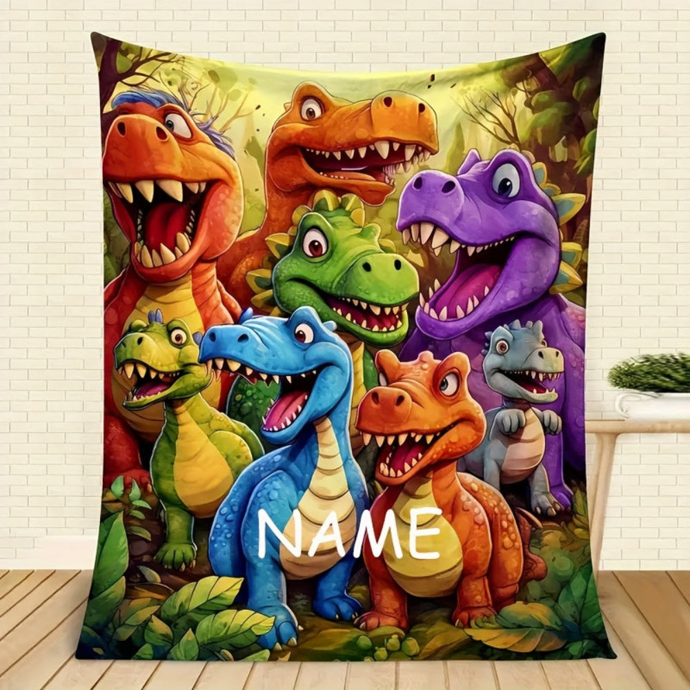 Couverture personnalisée pour enfants avec dinosaure