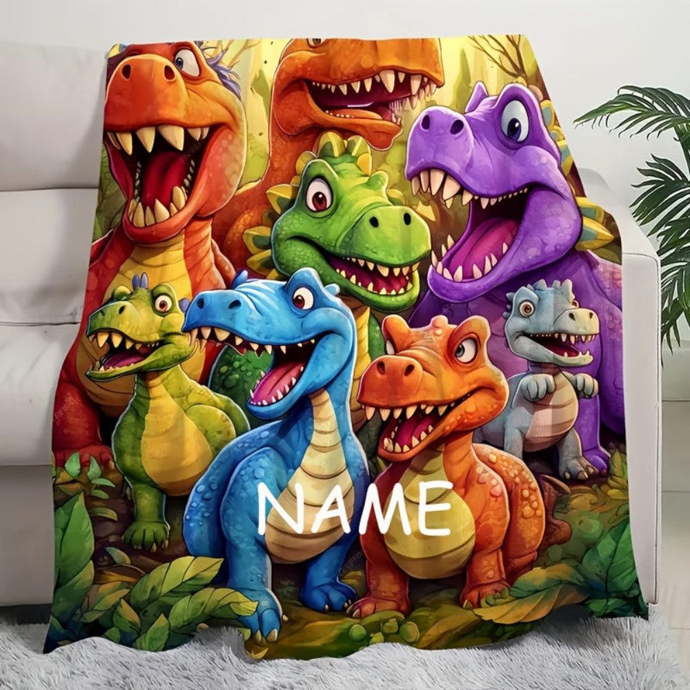 Couverture personnalisée pour enfants avec dinosaure