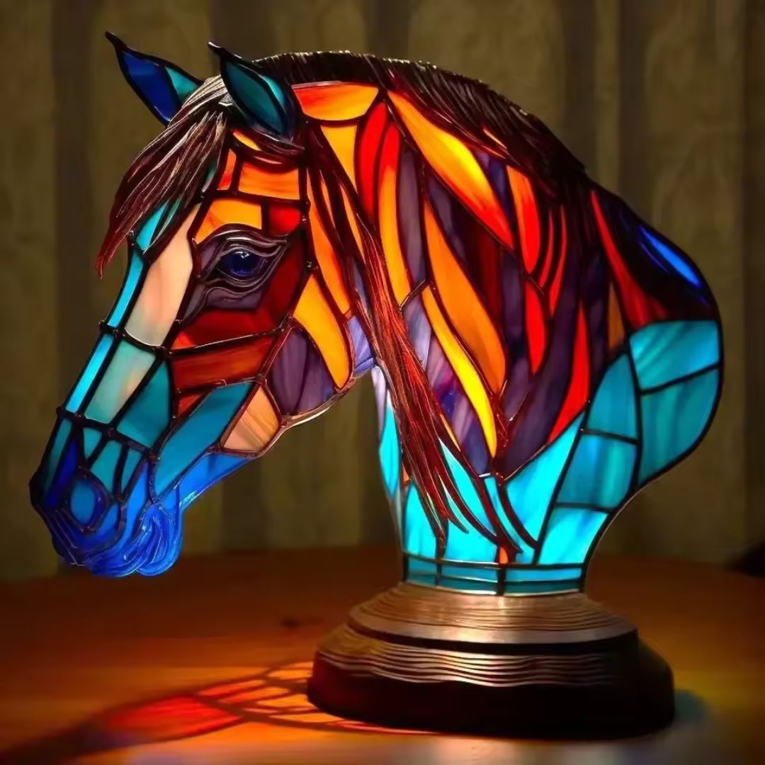 Lampe cheval lumineuse artisanale