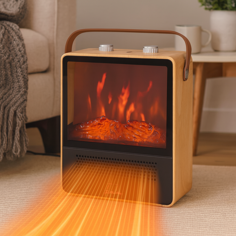Chauffage électrique avec effet flamme décorative