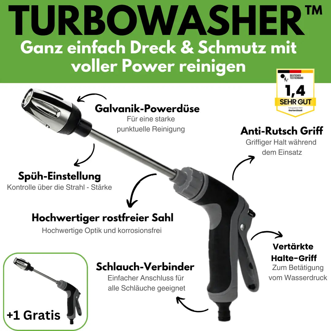 Turbowasher – Idropulitore ad alta pressione per tubo da giardino