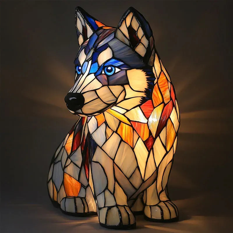Lampe chien lumineuse artisanale