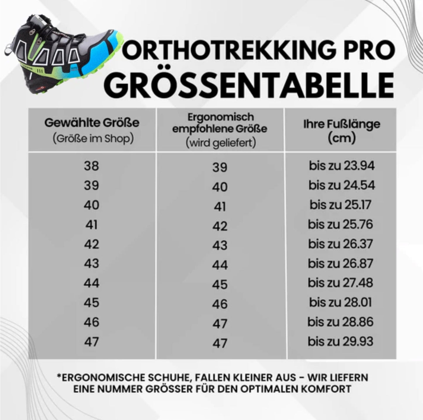 OrthoTrekking Pro Hallux – Chaussures de trekking ergonomiques