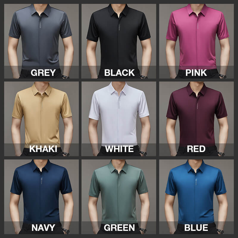 🔥Nuovi arrivi - 80% di sconto🔥Camicia da uomo in seta ghiacciata ad asciugatura rapida