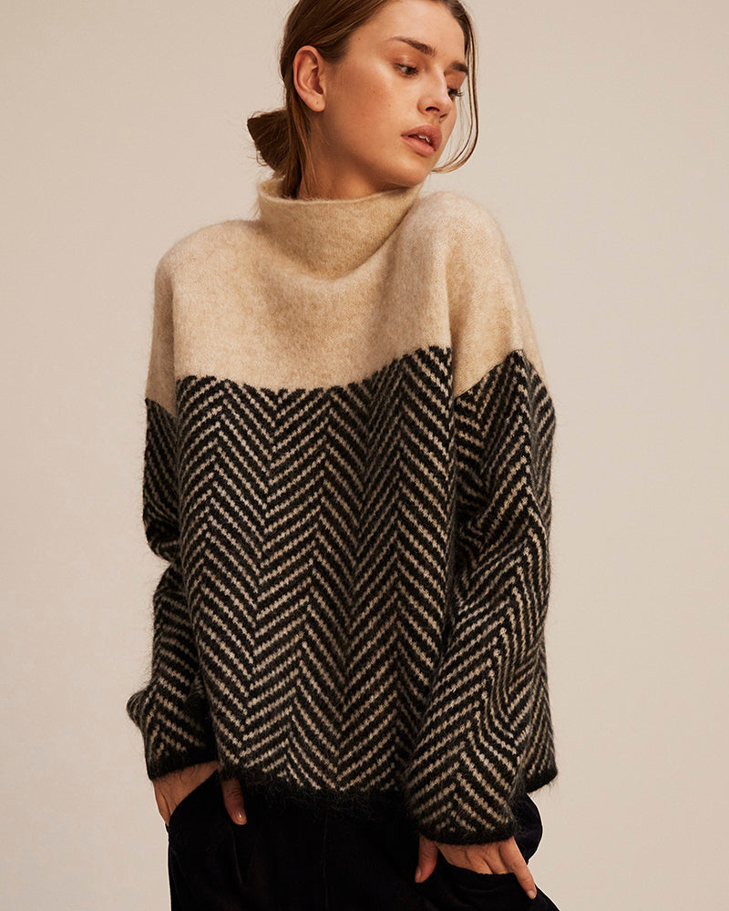 Norah - Maglione con Collo Alto in Cotone