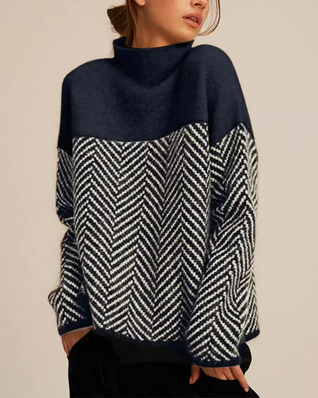 Norah - Maglione con Collo Alto in Cotone