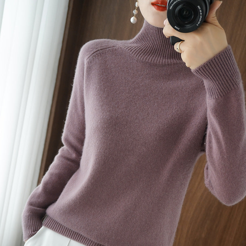 Pull en maille en cachemire imitation col roulé uni - achetez 2, livraison gratuite