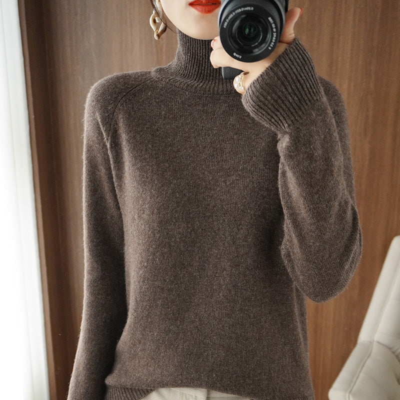 Pull en maille en cachemire imitation col roulé uni - achetez 2, livraison gratuite
