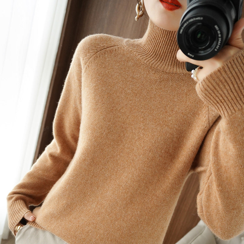 Pull en maille en cachemire imitation col roulé uni - achetez 2, livraison gratuite